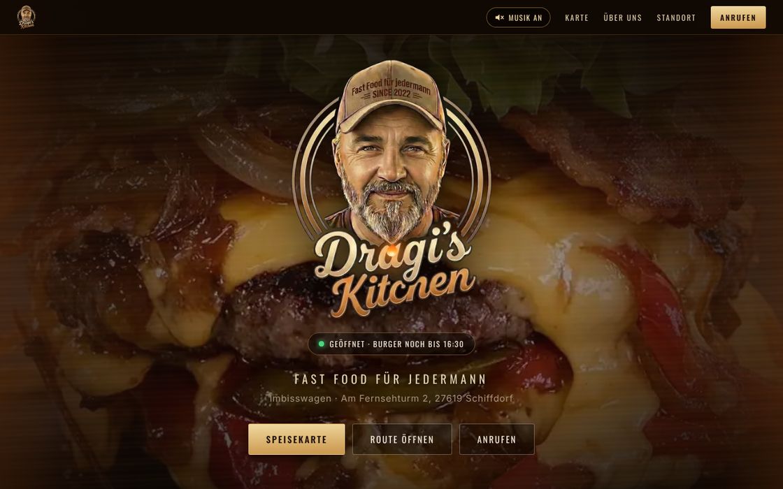 Startseite von dragis-kitchen.de am Rechner